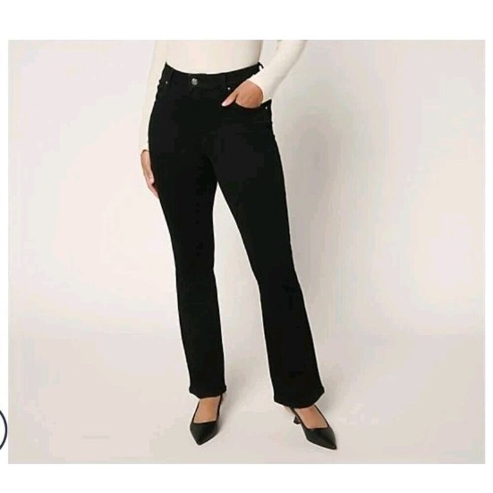 Women With Control Size Petite 8 Black Wash Contour Curves Jeans A702773 NWOT